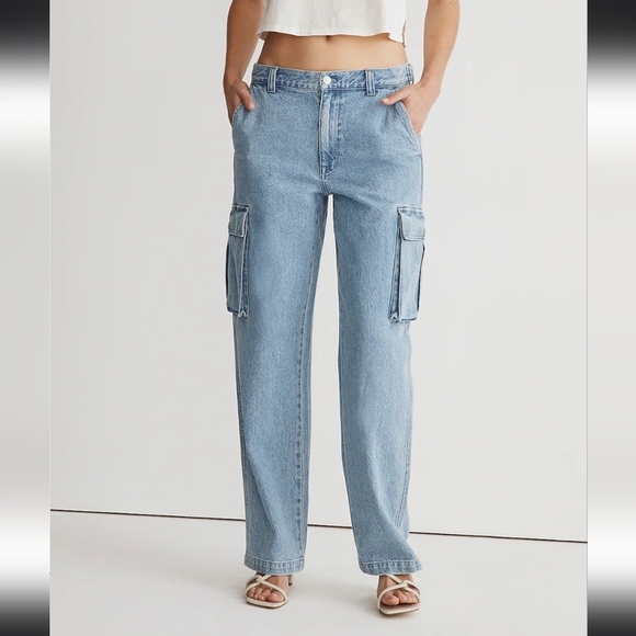 NWT Madewell Low-Slung Straight Cargo Jeans in Coleman Wash Size 29 - Picture 6 of 6